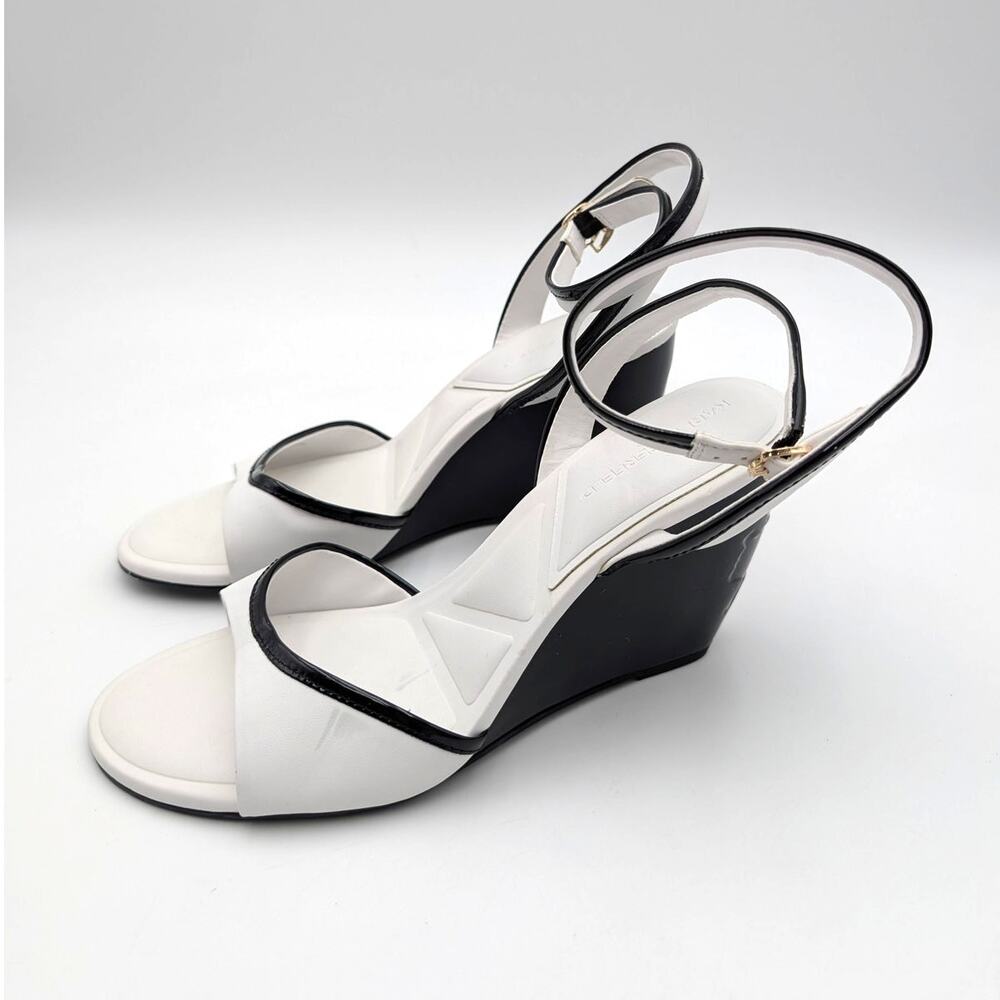 Karl Lagerfeld Paris Kersey Wedge Sandal Women's Bright White Size US10M EU41